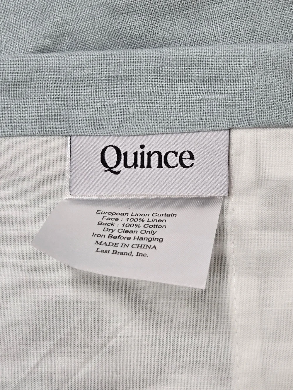 NWT QUINCE Set Of 2 48x84 European Linen Curtains Light Blue 9024